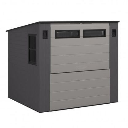 Suncast Cabana Entertainment Shed & Bar 8x7 - Cool Grey