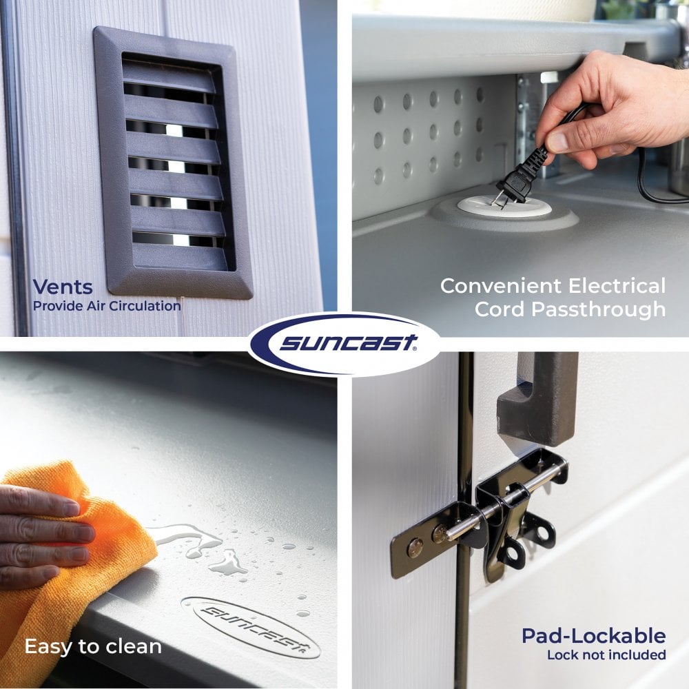 Suncast Cabana Entertainment Shed & Bar 8x7 - Cool Grey