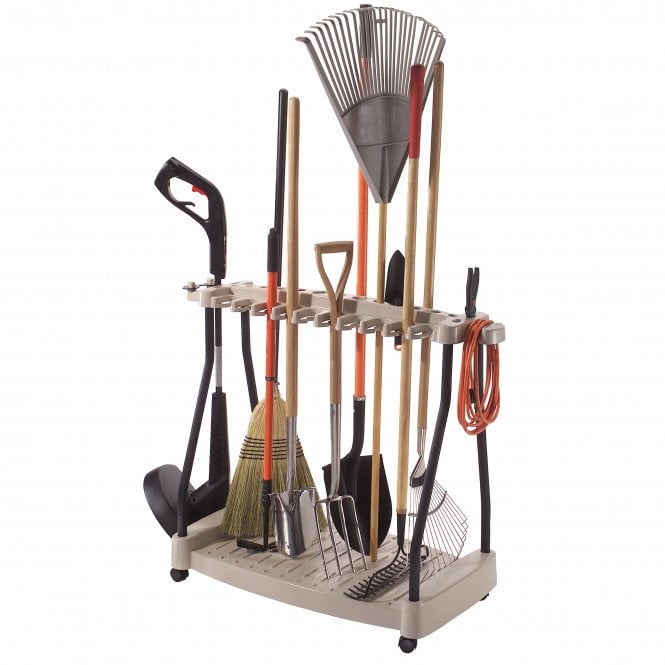 Suncast Garden Tool Rack with Wheels – 30+ Tool Capacity – Taylors ...
