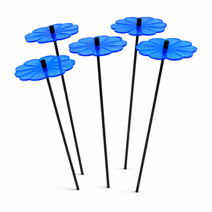 Garden Décor Ornaments Set of 5 'Double Blossoms'