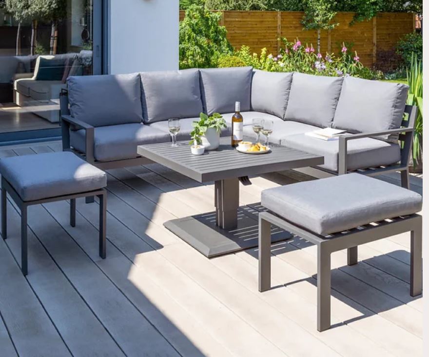 Titchwell - Mini Corner with Gas Adjustable Table (Grey)