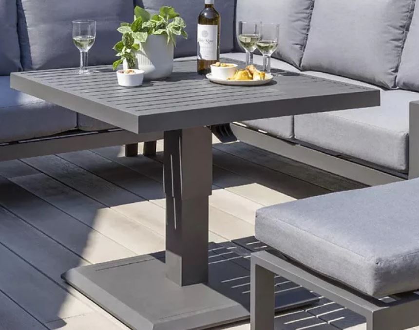 Titchwell - Mini Corner with Gas Adjustable Table (Grey)
