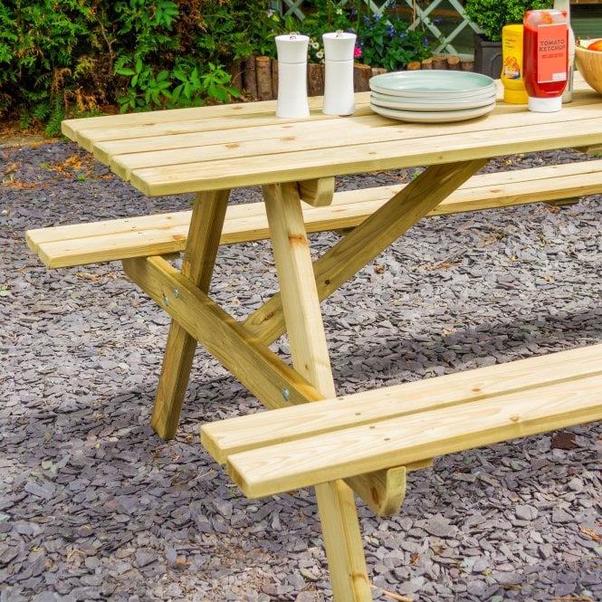 Rowlinson Traditional Picnic Table 1.8m