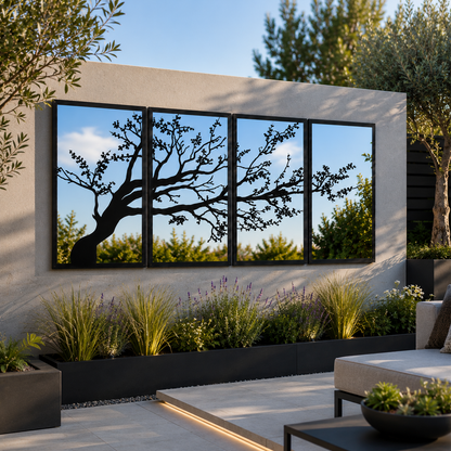 Large Tree Panel Mirror Set