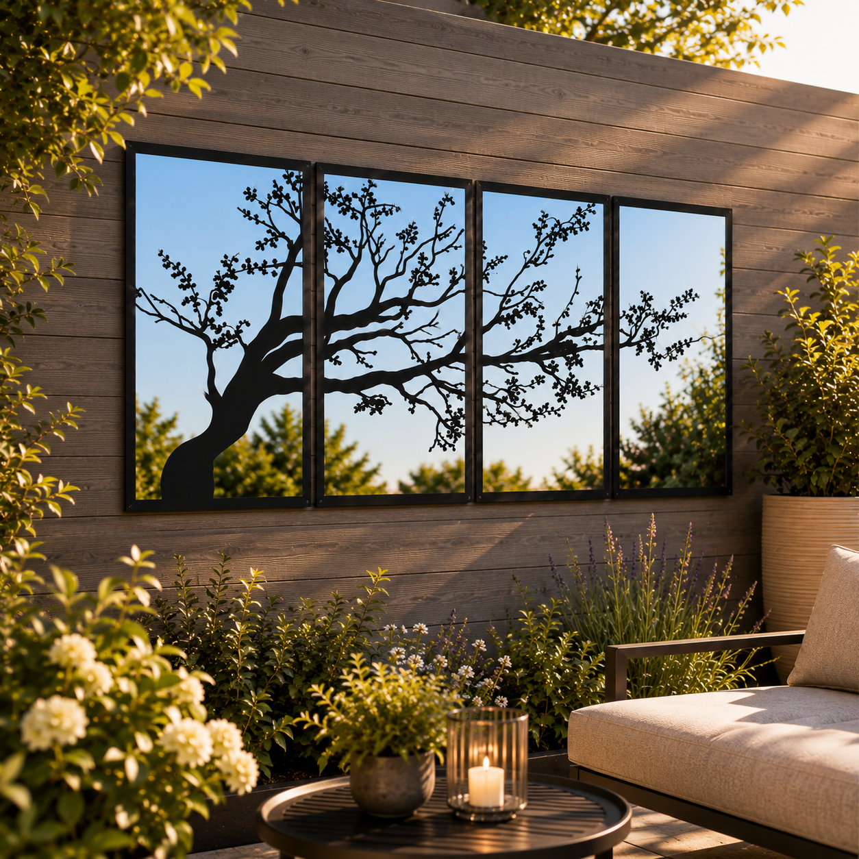 Large Tree Panel Mirror Set