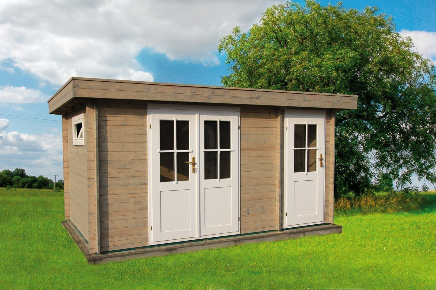Zuluna Basic Flat Roof Cabin - 28mm 3.9x2.4m