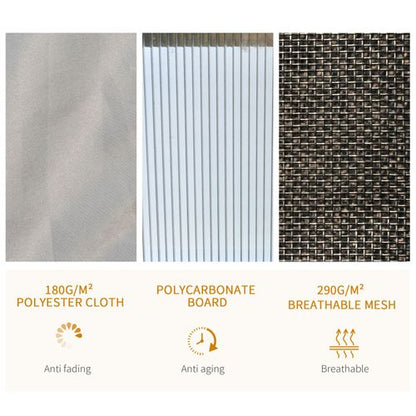 3.6x3m Polycarbonate Hardtop Patio Gazebo Steel Frame Net Sidewalls