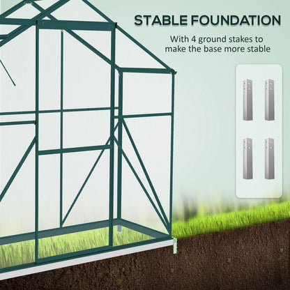 Outsunny 6x2.5ft Polycarbonate Greenhouse - Strong, Spacious, and Effortless Gardening