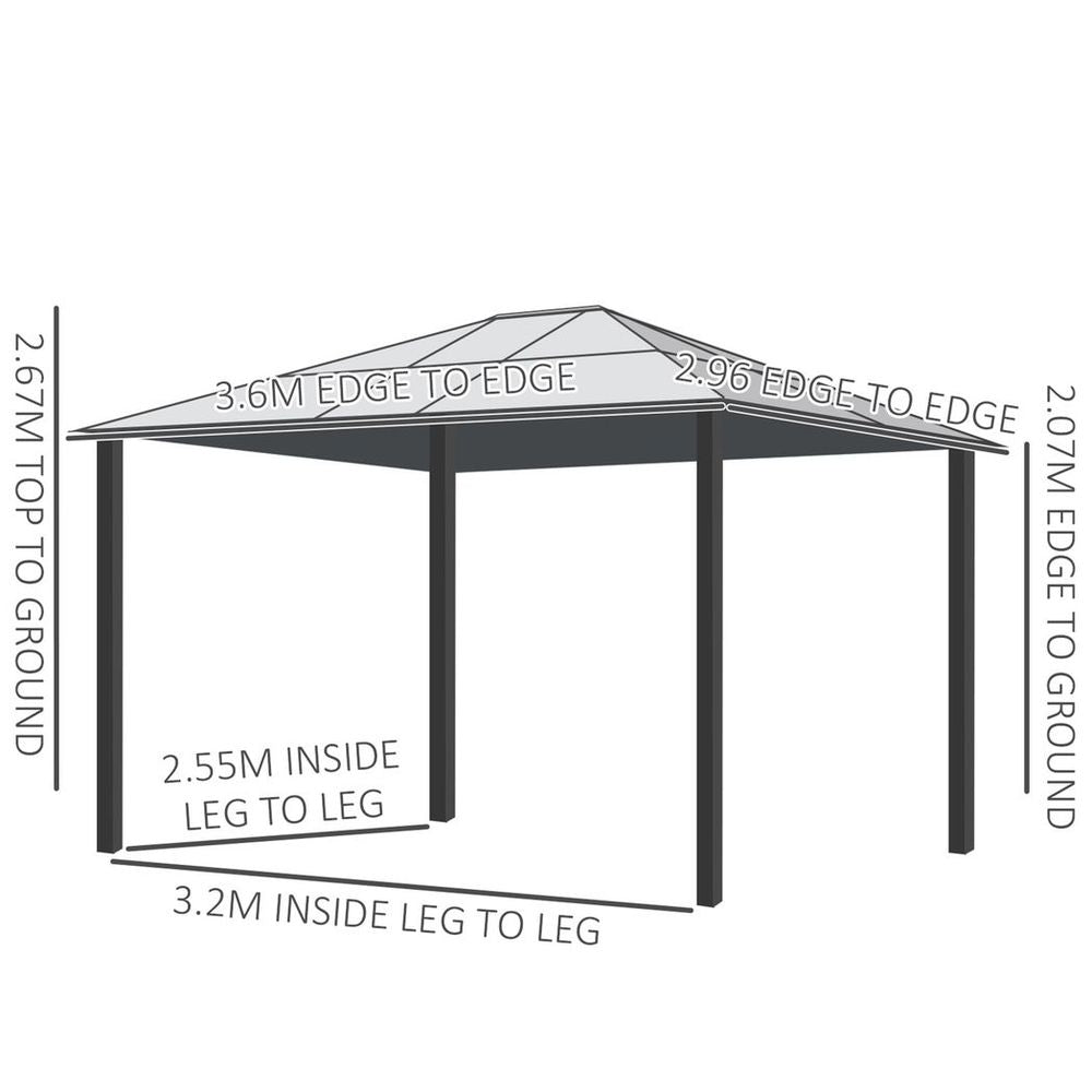 Premium Khaki Hardtop Gazebo | Polycarbonate Roof | Aluminium & Steel Frame | Patio