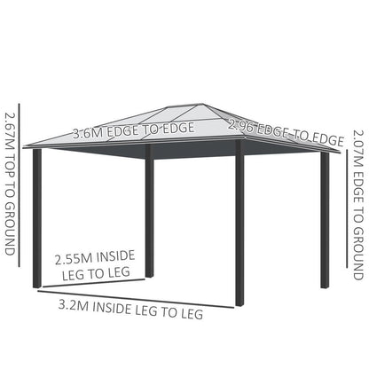 Premium Khaki Hardtop Gazebo | Polycarbonate Roof | Aluminium & Steel Frame | Patio