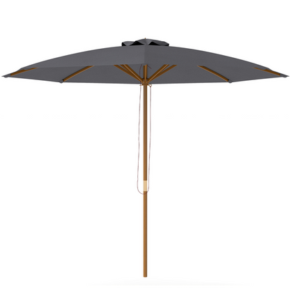 Outsunny Wooden Garden Parasol with Rope Pulley Mechanism