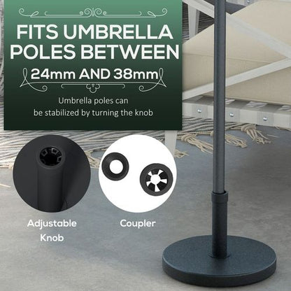 Outsunny 15kg Concrete Parasol Base Heavy Duty Round Umbrella Stand