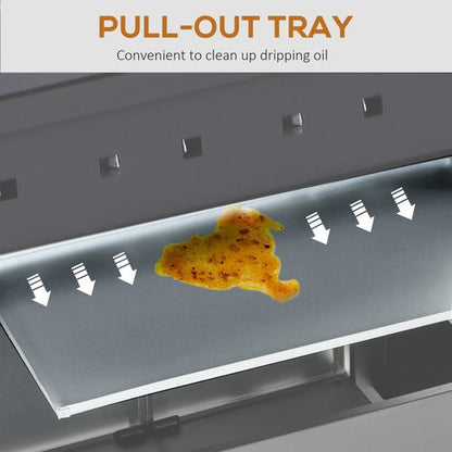 Outsunny Gas Barbecue Grill 3+1 Burner Garden BBQ w/ Large Cooking Area