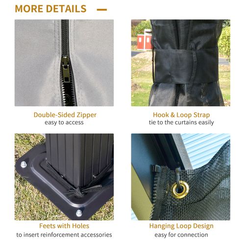 3.6x3m Polycarbonate Hardtop Patio Gazebo Steel Frame Net Sidewalls