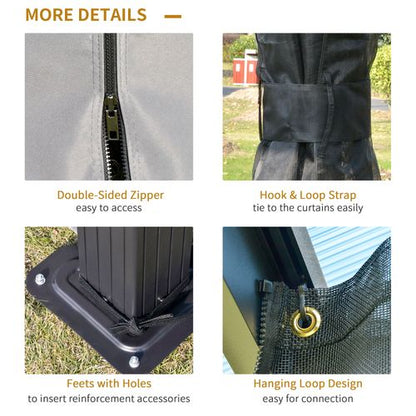 3.6x3m Polycarbonate Hardtop Patio Gazebo Steel Frame Net Sidewalls