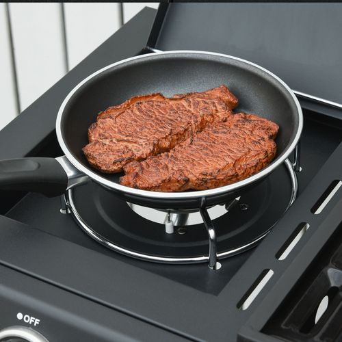 Deluxe Gas Burner Barbecue Grill 3+1 Burner BBQ Trolley 110x50x100cm