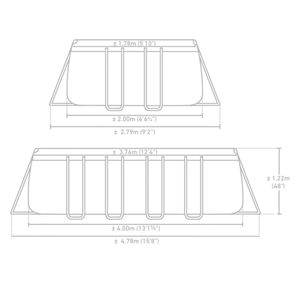 Intex 13ft 1.5" x 6ft 6.75" x 48" Prism Frame™ Rectangular Above Ground Swimming Pool with Filter Pump and Accessories