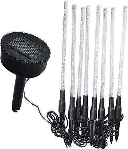 Solar-Powered Crystal Bubble Stick Stake LED Lights 8pc