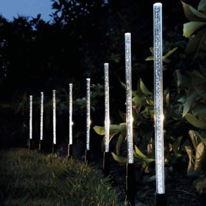 Solar-Powered Crystal Bubble Stick Stake LED Lights 8pc