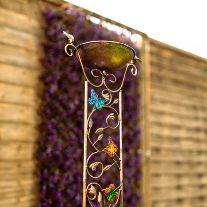 Bronze Effect Bird Bath Garden Trellis – Weatherproof Outdoor Bird Feeder