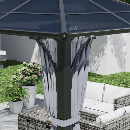 Outsunny 3x3(m) Hardtop Gazebo with Polycarbonate Roof & Sides