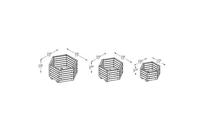 York Hexagonal Planter Set of 3