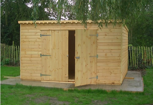 large pent storage shed