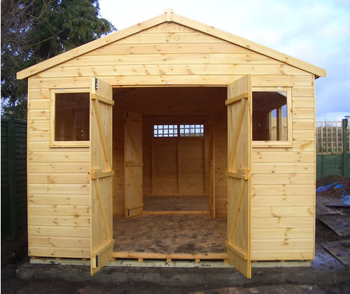 Shed with a partition