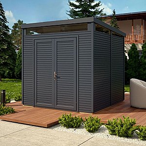 8×8 Pent Security Shed – Painted Anthracite