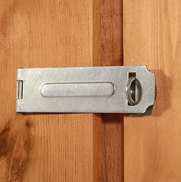 Plate, hasp and staple latch