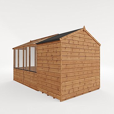 Combi Greenhouse and Wooden Storage Shed 12 x 6