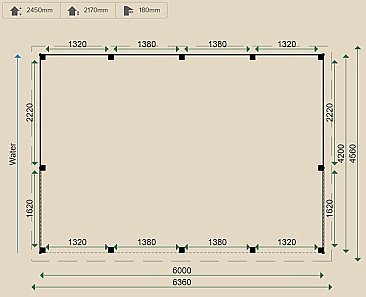 Free Standing Veranda Corsica 3.0x3.6m 