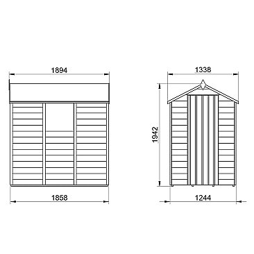 Overlap Pressure Treated Apex Shed