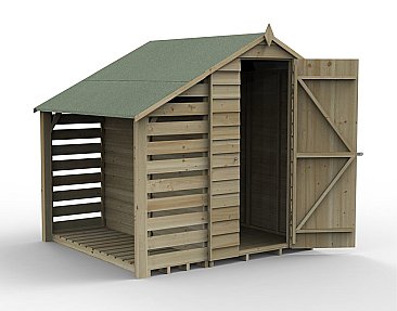 Overlap Pressure Treated 4x6 Apex Shed with Lean To