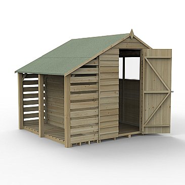 Overlap Pressure Treated 5x7 Apex Shed with Lean To