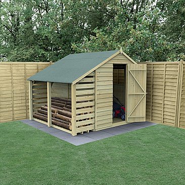 Overlap Pressure Treated 6x8 Apex Shed with Lean To