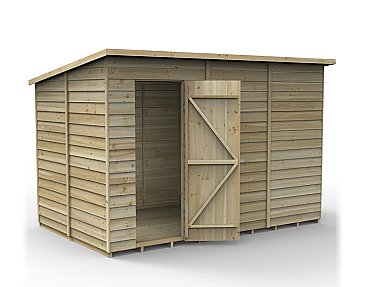 Overlap Pressure Treated 10x6 Pent Shed - No Window