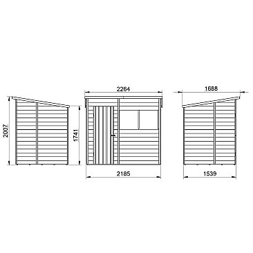 Overlap Pressure Treated Pent Shed