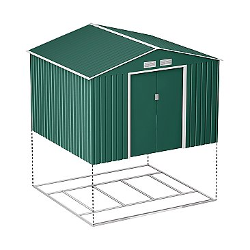 Lotus Orion Apex Metal Shed 9x8 With Foundation Kit