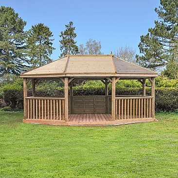 Premium Oval Wooden Gazebo with Timber Roof
