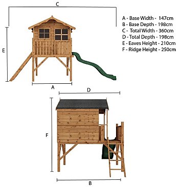 Poppy Playhouse with Tower & Slide