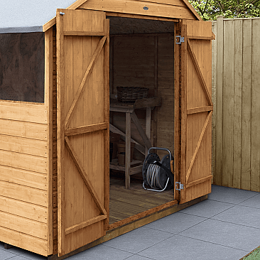 Shiplap Dip Treated 6x10 Apex Shed - Double Door