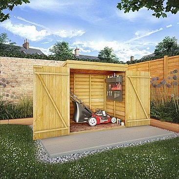 Overlap Pent Mower Store Shed