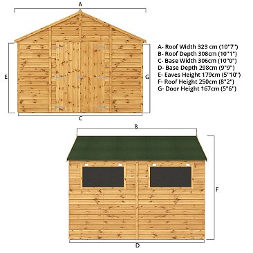 Mercia Premium Shiplap Apex Workshop 10'x10'