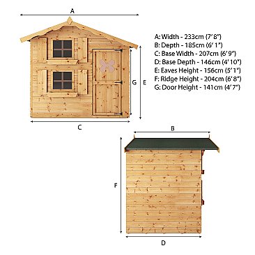 Snowdrop Playhouse with loft 7'x5'