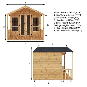 Wessex Traditional Summerhouse 8 x 8