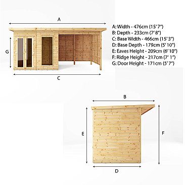 Mercia Maine Summerhouse 16'x6' with Patio Area