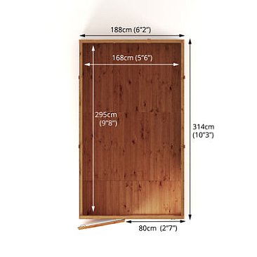 Mercia Premium Woodsman Shiplap Pent Shed 10'x6'