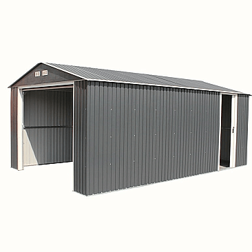 Sapphire 12x26ft Olympian Fronted Apex Metal Garage