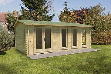 Blakedown 6.0m x 4.0m Log Cabin Double Glazed 24kg Polyester Felt, No Underlay